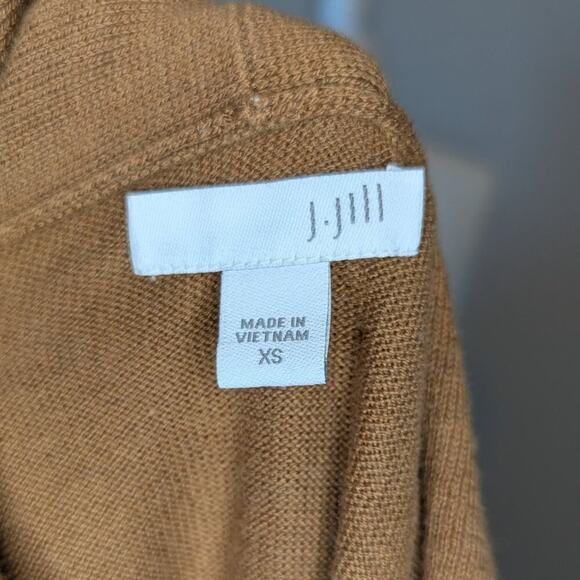 J. Jill Camel Brown Tan Cowl Neck Long Sleeve Tunic Sweater Blouse Size XS - Picture 4 of 7